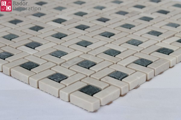 De Verre Carreaux Mosaïques Marbré Blanc Ton Gris 8mm 15x15 Neuf