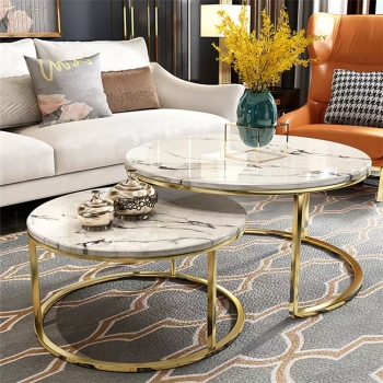 Couchtisch Set Milano Gold Marble