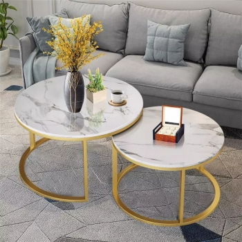 Couchtisch Set Milano Gold Marble