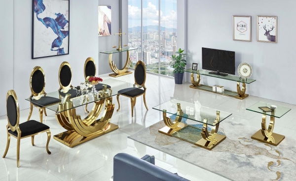Designer Esstisch Venice Gold 200x100